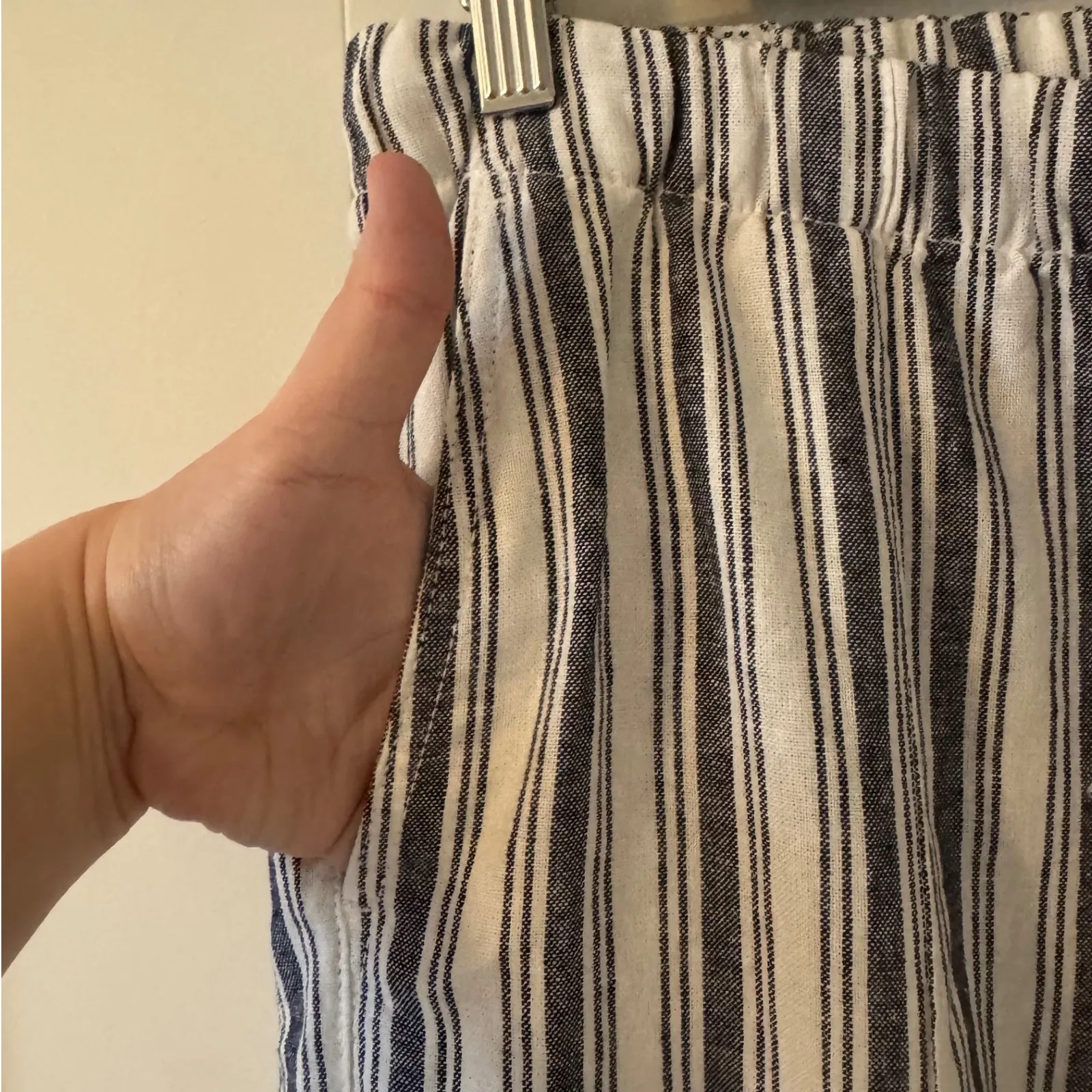 GAP sz S Women Wide Leg Relaxed Pull On Linen Blend Pants Boho Beachy Laggenlook - Image 11