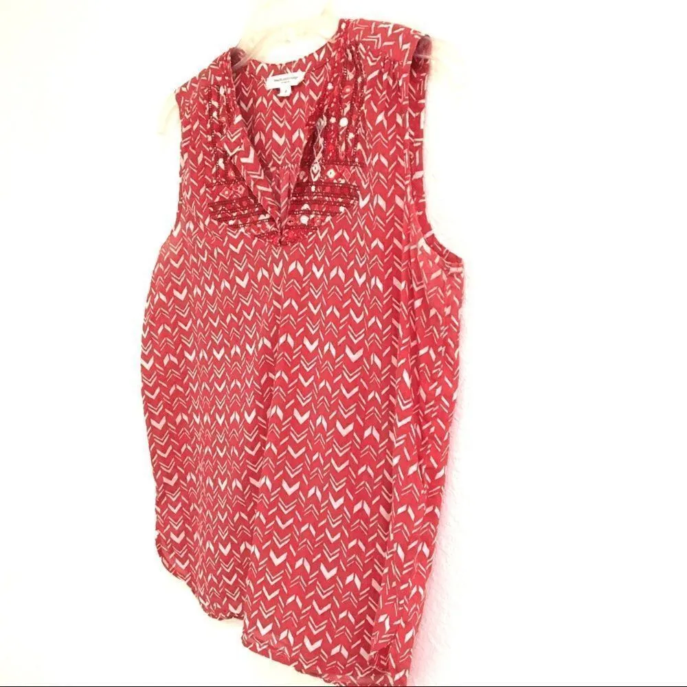 BeachLunchLounge chevron print V-neck tank S - Image 3