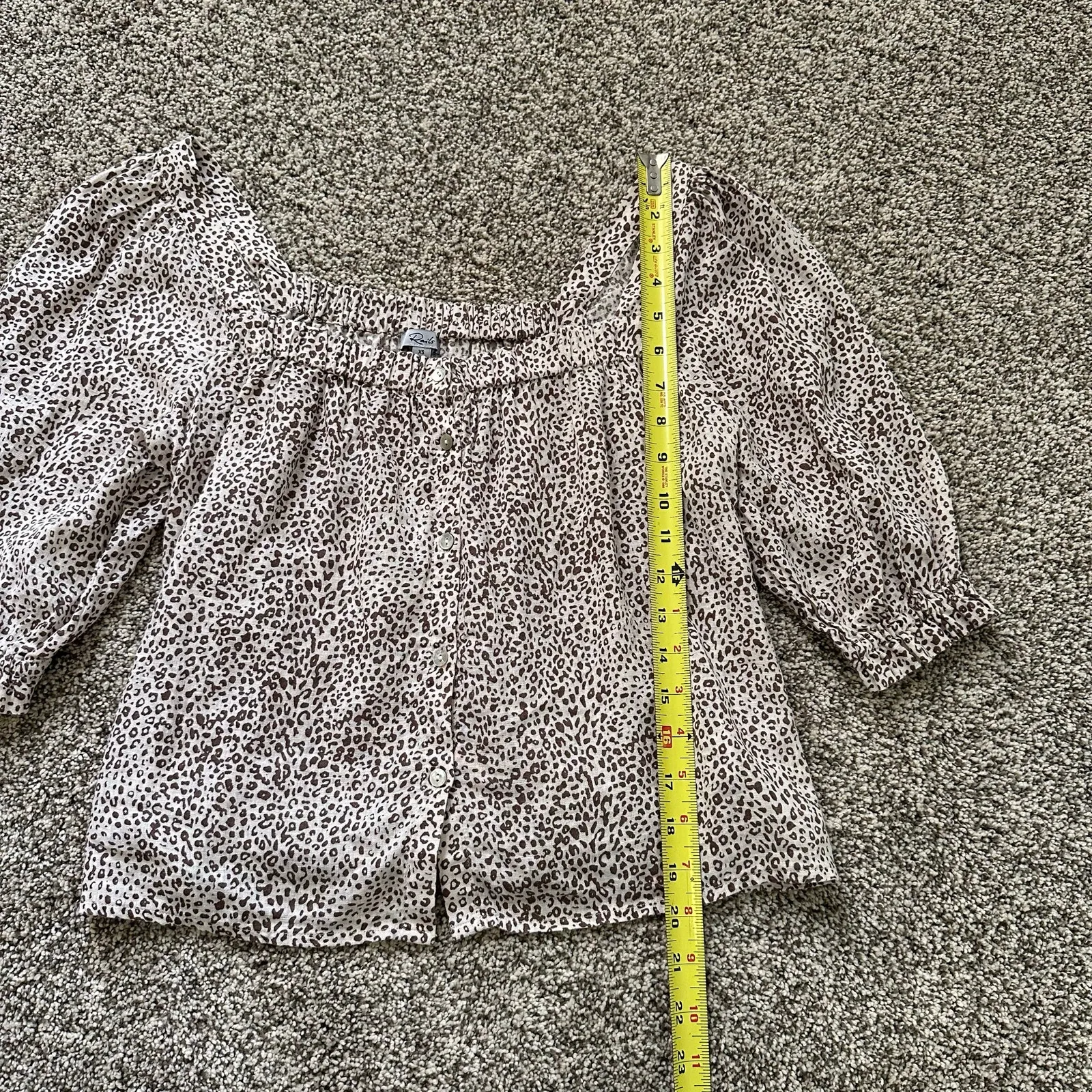 Rails Lola Sand brown & tan cheetah print short sleeve top size XS - Image 9