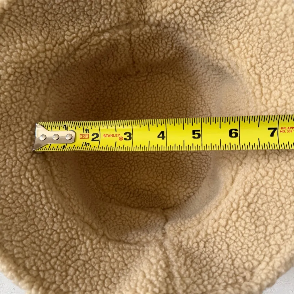 Shearling Fur Sherpa Bucket Hat Camel Khaki Unisex Winter Cap Almond Ivory Tan - Image 8