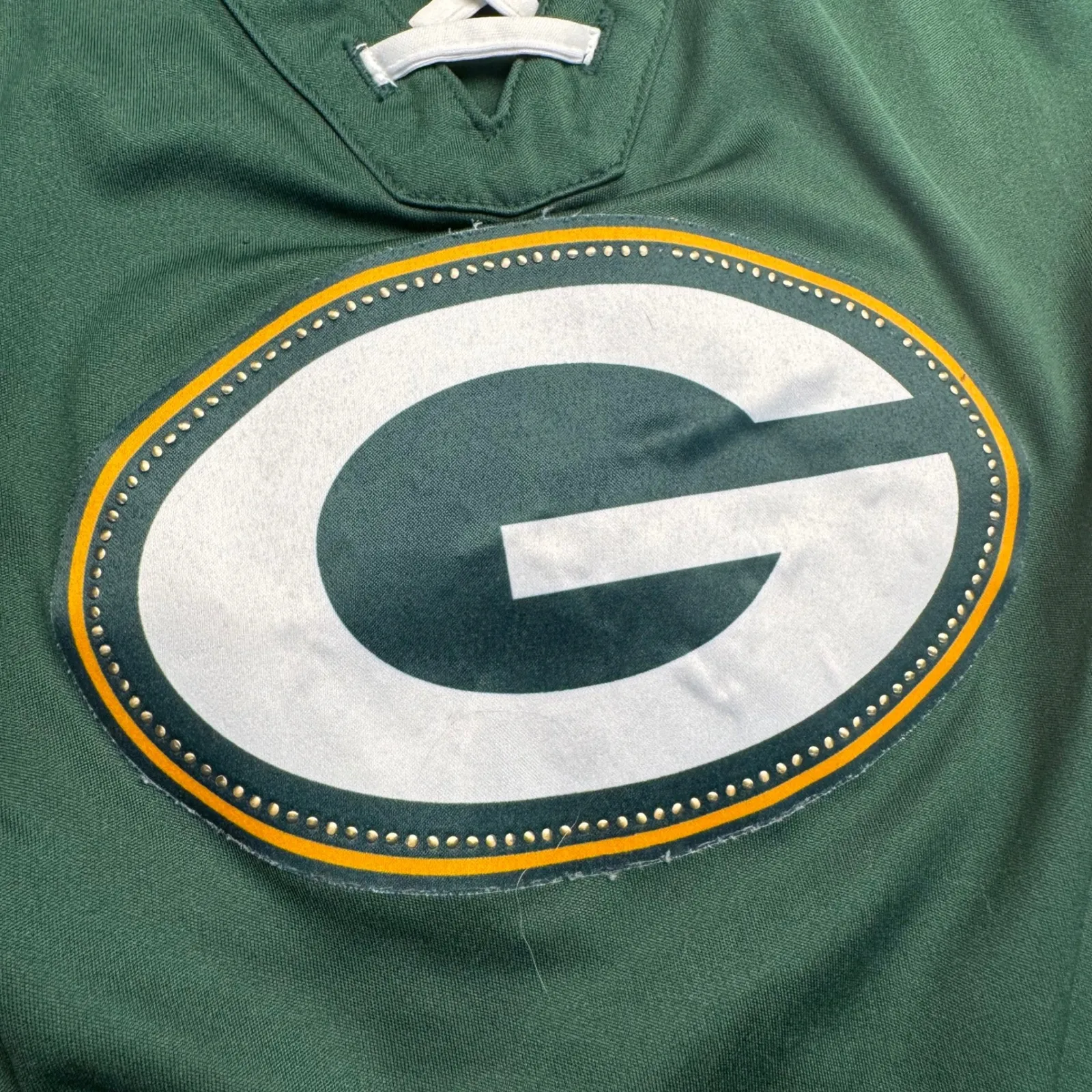 Fanatics Green Bay Packers Womens Lace Up Jersey Shirt M GB - Image 3
