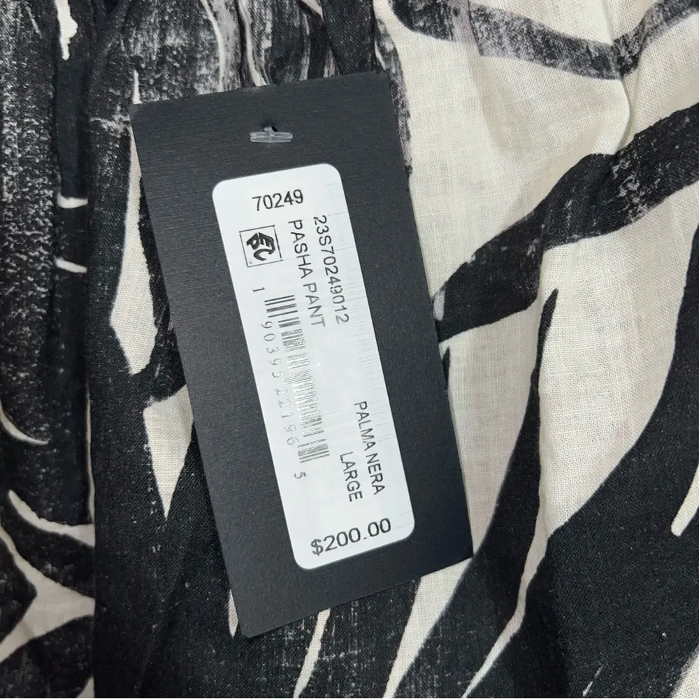 Bryn Walker Pasha Linen Cotton Palma Nera Print Wide Leg Cropped Pants - Image 5