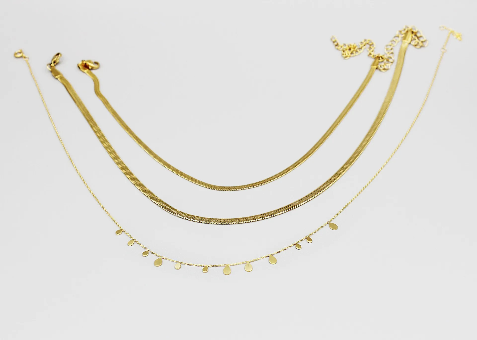 Necklace set of 3 Gold - Image 2