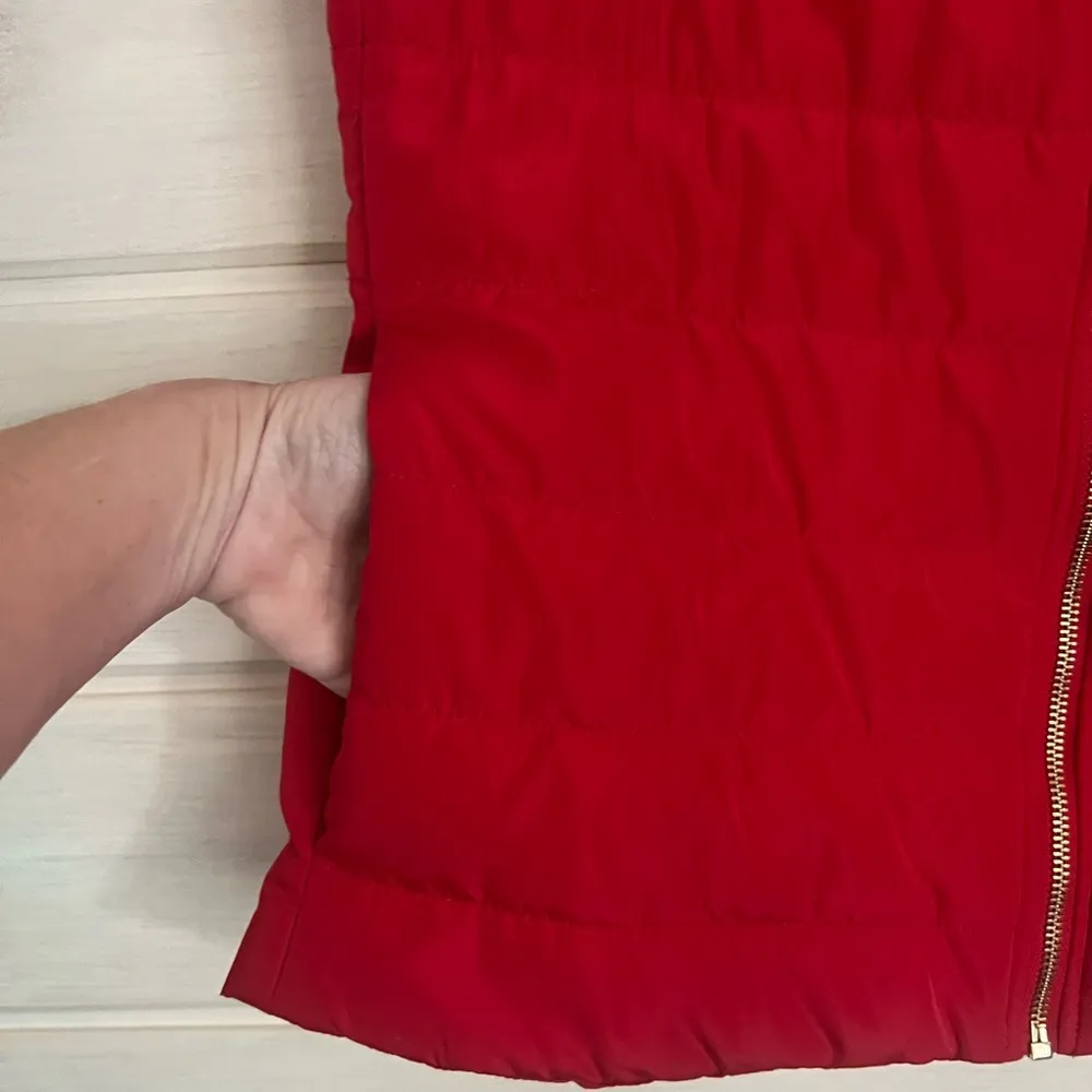Michael Kors  Vintage Red Zip Up Quilted Puffer Jacket Vest Size Small - Image 3