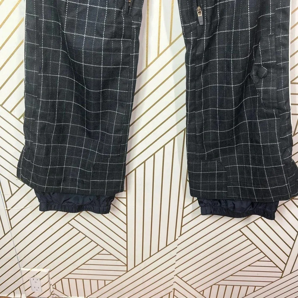 Obermeyer Method Shell‎ Plaid Ski Pants Black Windowpane Check Size 4 - Image 6