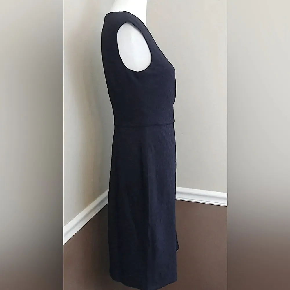 Textured Black  Sleeveless Knee-Length Sheath Modcloth Dress by London Times 6 - Image 3