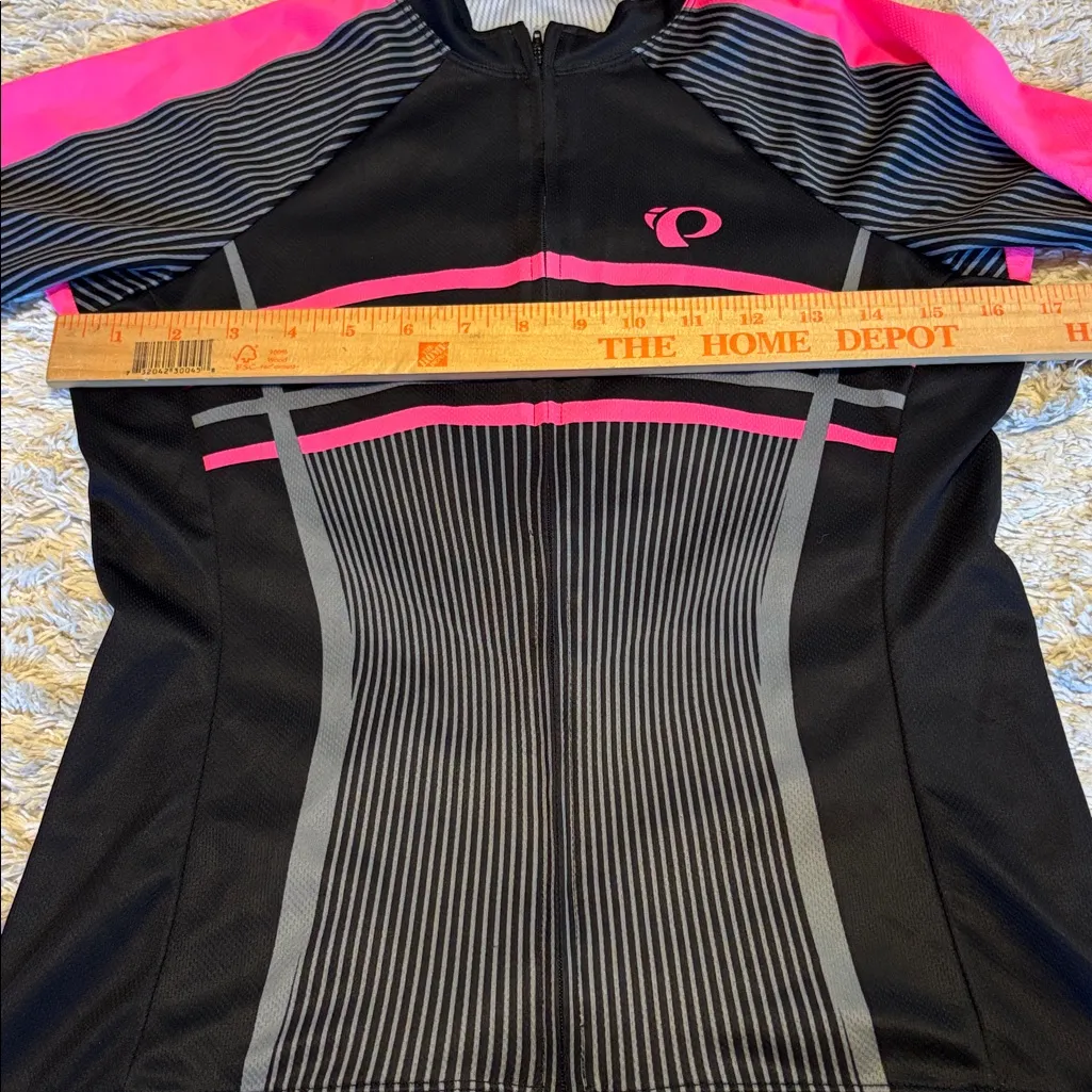Pearl Izumi Women’s Cycling Jersey Short Sleeve Full Zip Black Pink, Size Med - Image 7