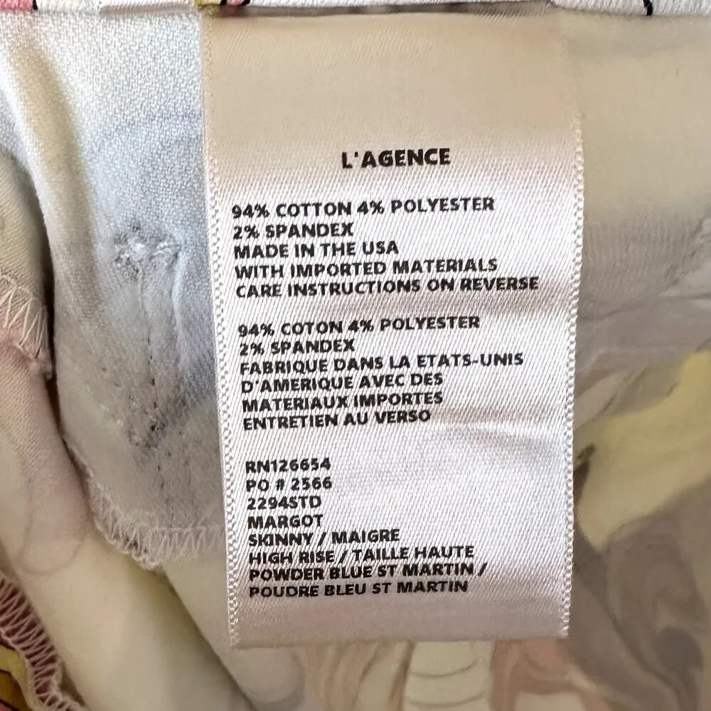 NWT L'AGENCE Margot High Rise Skinny Jean in Powder Blue St Martin - Size 29 - Image 4