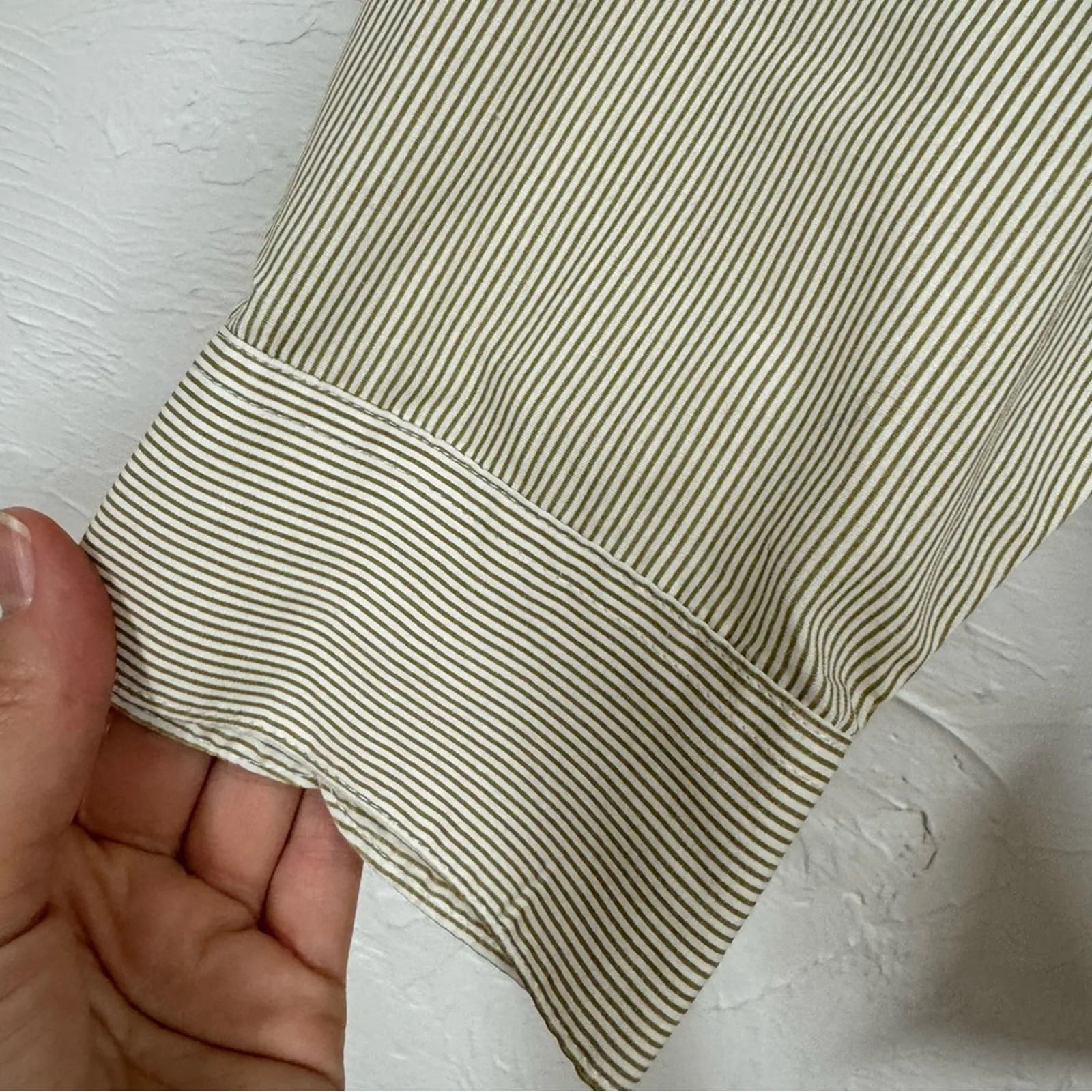 Vintage Hana Striped Giraffe Rhinestone Button Down Shirt Womens L Quirky Zoo Green Size L - Image 2