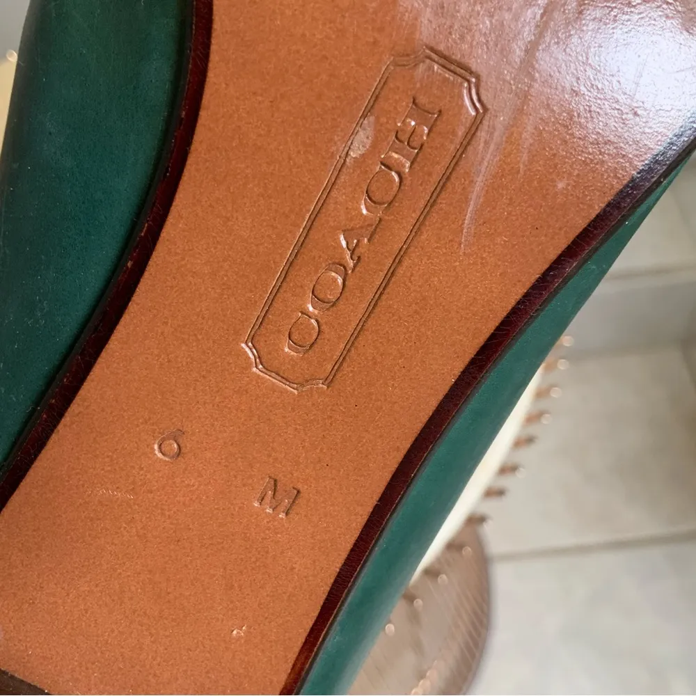 Coach Vintage Green Leather Pump Heels Shoe Size 6 M - Image 9