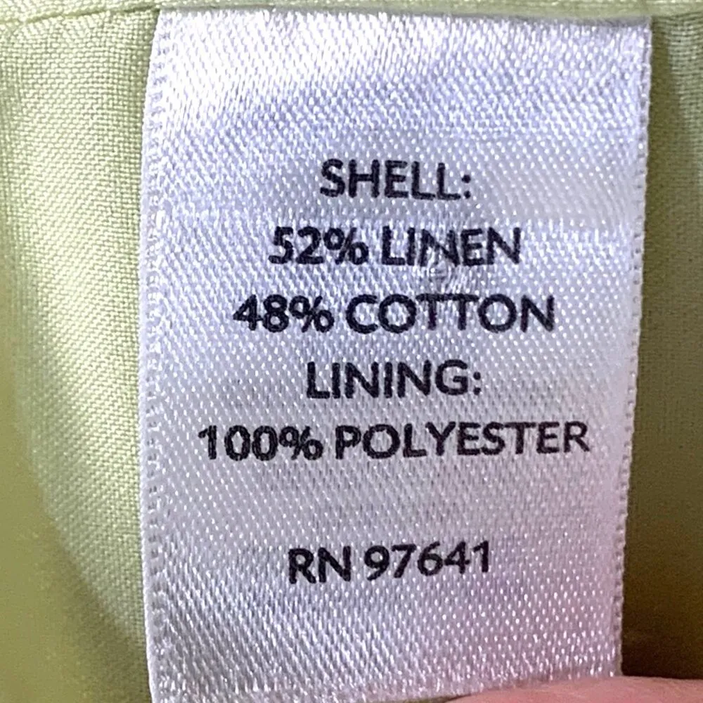 J. Jill Button Trench Jacket Linen Blend Long Sleeve Button Front PS Lime Green - Image 11