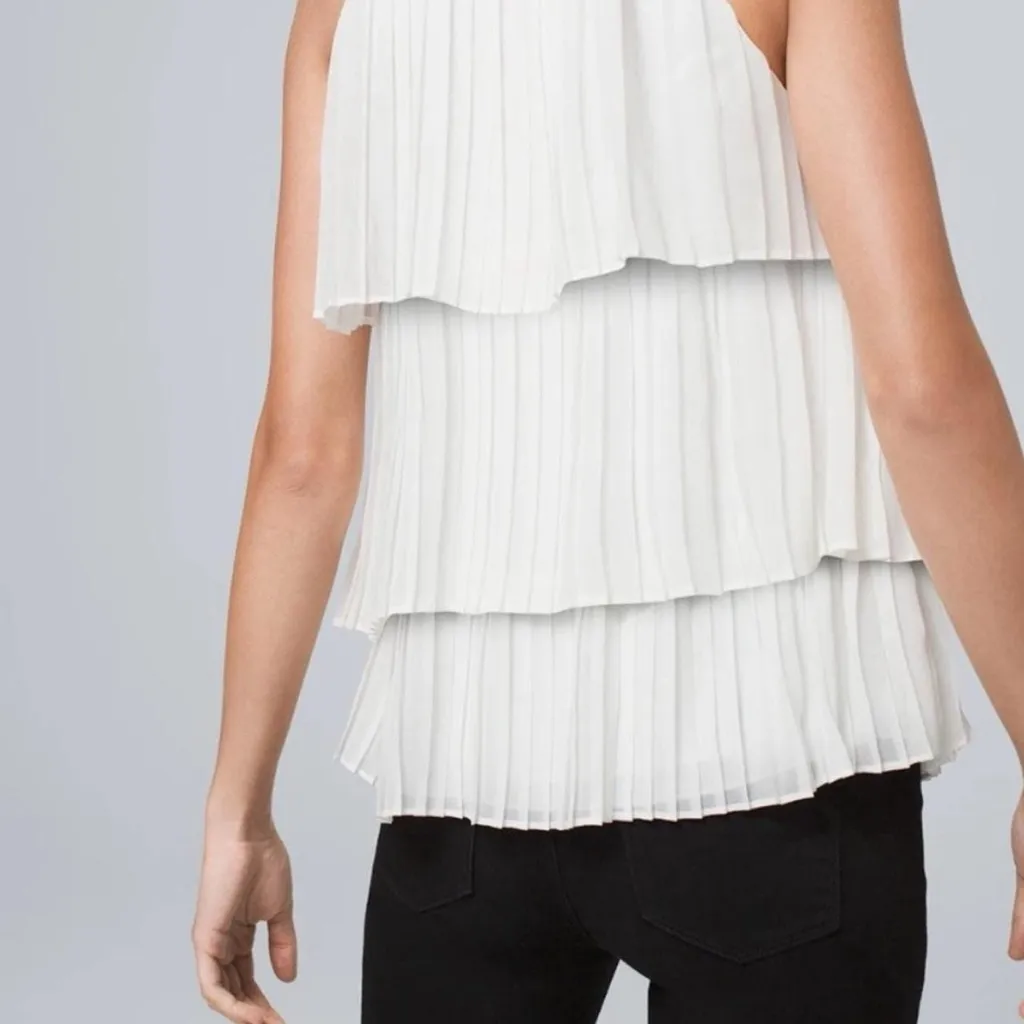 White House Black Market Pleated Bow Halter Size 00 NWOT Retail $110 - Image 5