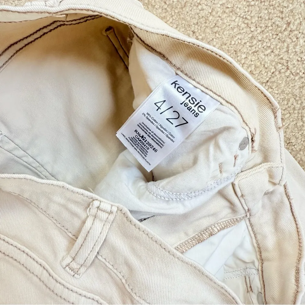 Kensie “The Ella” Ivory High Rise Straight Leg Denim Jeans 4/27 - Image 4