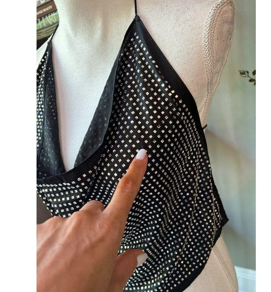 For Love & Lemons After Dark Halter Top Black Womens One Size - Image 8