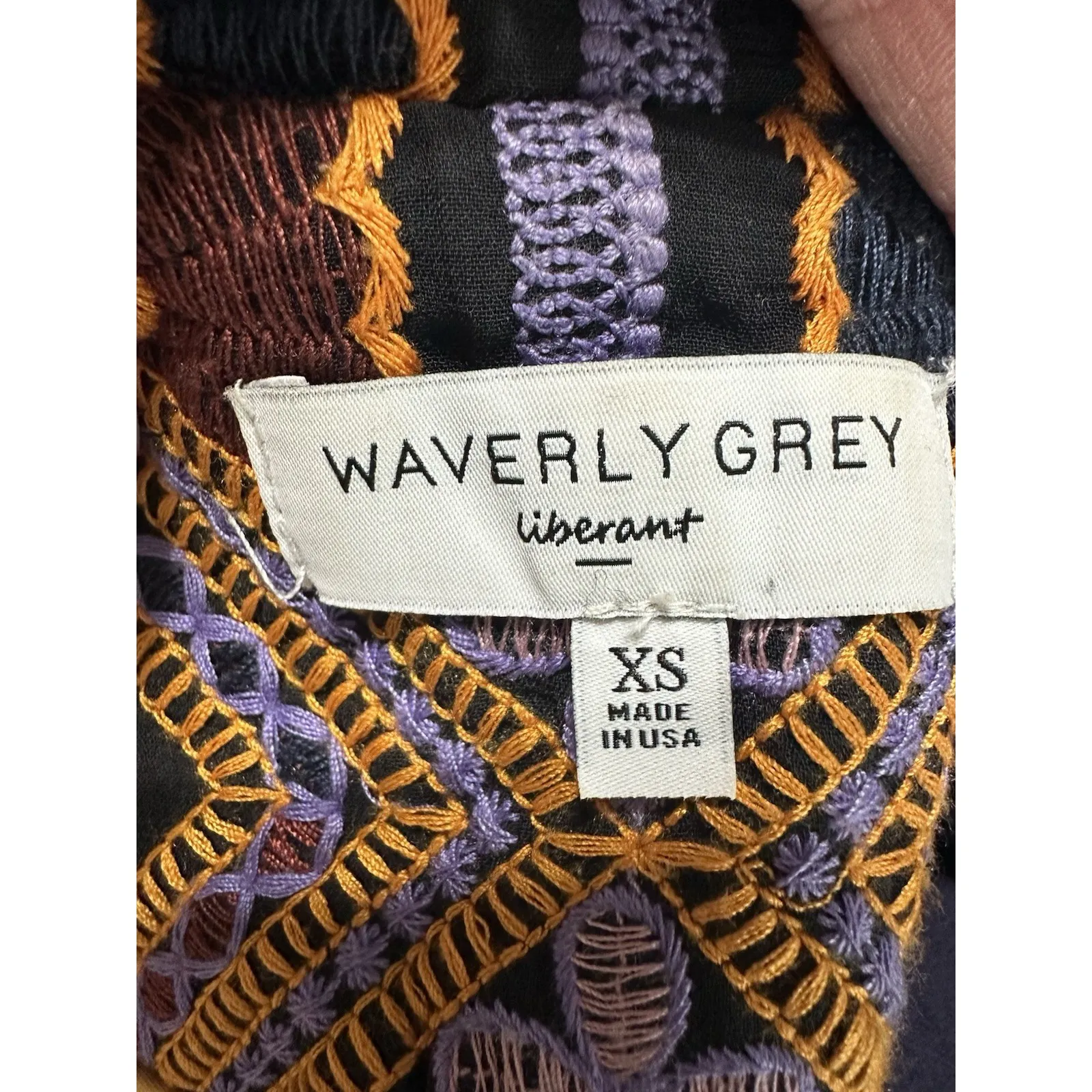 Waverly Grey Liberant Tanya Jacket XS Embroidered Art - Image 5