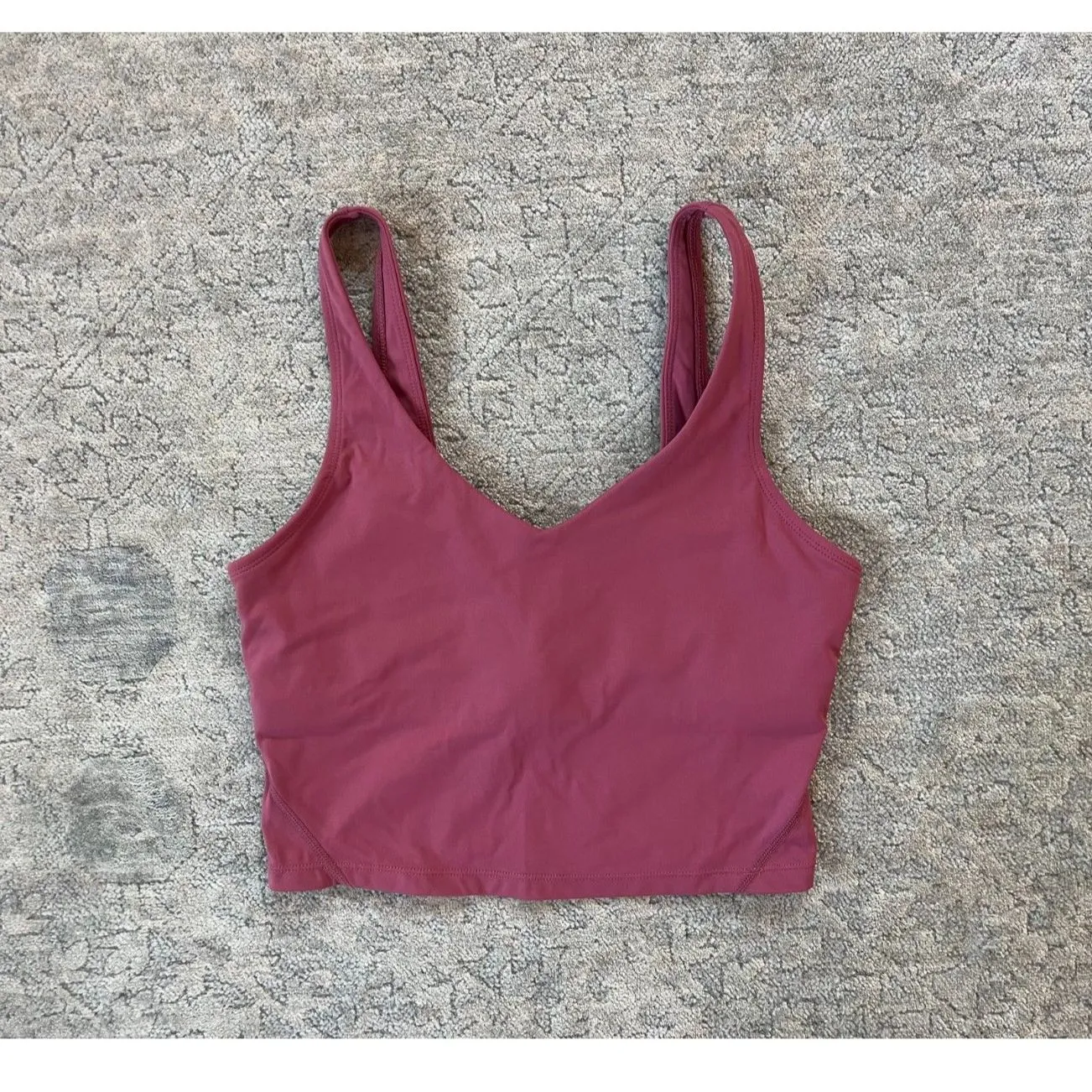 Pink Workout Cropped Align Tank Longline Sports Bra Rose Red Women S - Image 3