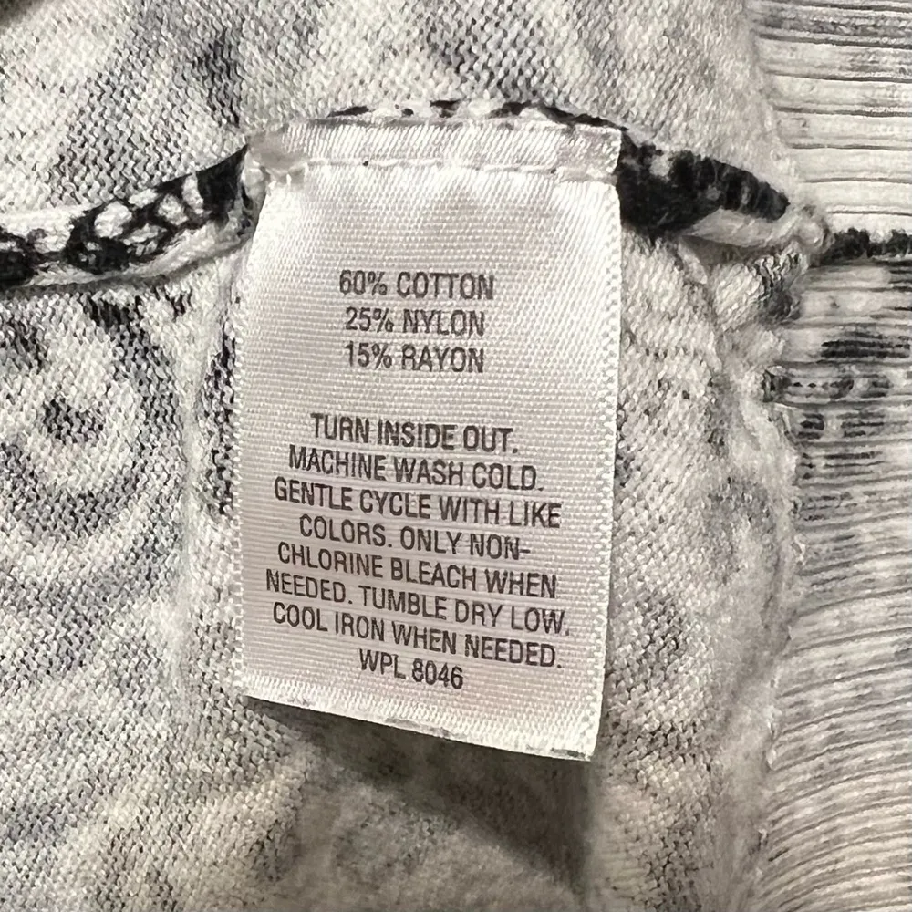 Top Knits Button Up Cardigan Black White Lace Pattern Three Quarter Sleeve XL - Image 7