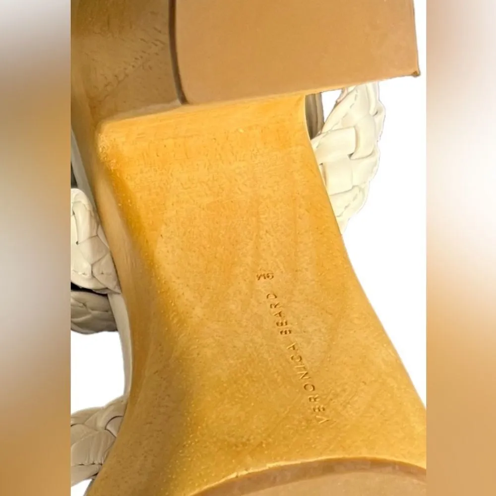 Veronica Beard Gael White Leather Braided Ankle-Strap Platform Sandals Sz 9 NWOT - Image 8