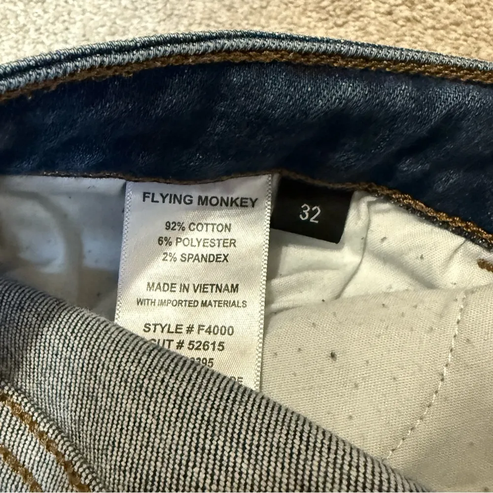 Flying Monkey Dark Wash Distressed Skinny Jeans Size 32 - Image 5