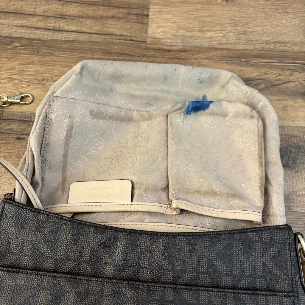 Michael Kors Monogram Crossbody Bag Handbag Purse Messenger Shoulder Brown MK - Image 5