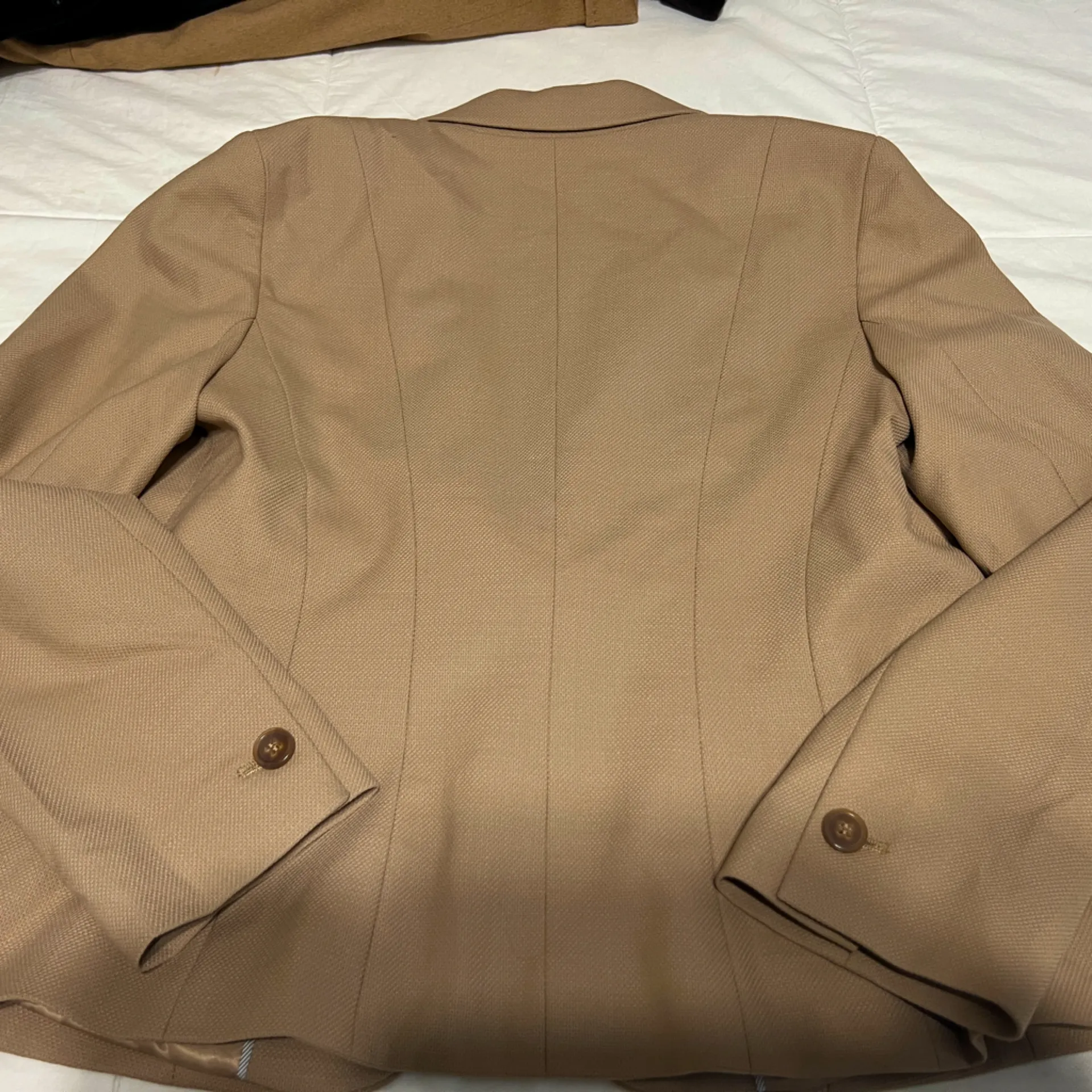 Talbots Beige Blazer with Striped Lining - Image 2