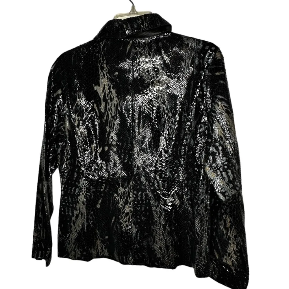 Chico's  Authentic Leather Lizard Print‎ Jacket - Image 4