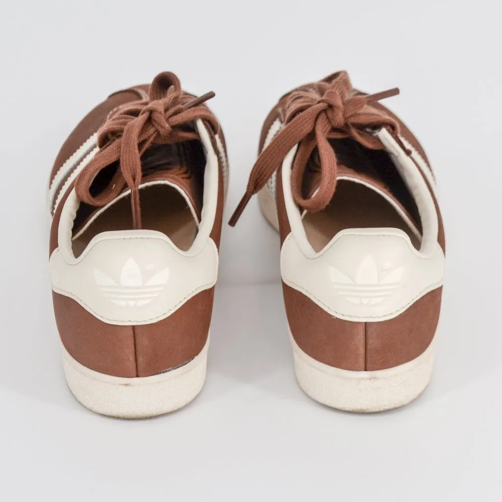 Adidas Gazelle 85 Sneakers Coffee Brown Cream White Leather Lace Up Lo Size 8 - Image 7
