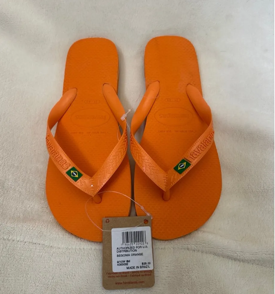 Havaianas Flip Flops Unisex Original Brazil Rubber Sandals Beach Shoes 9/10W 8M - Image 4