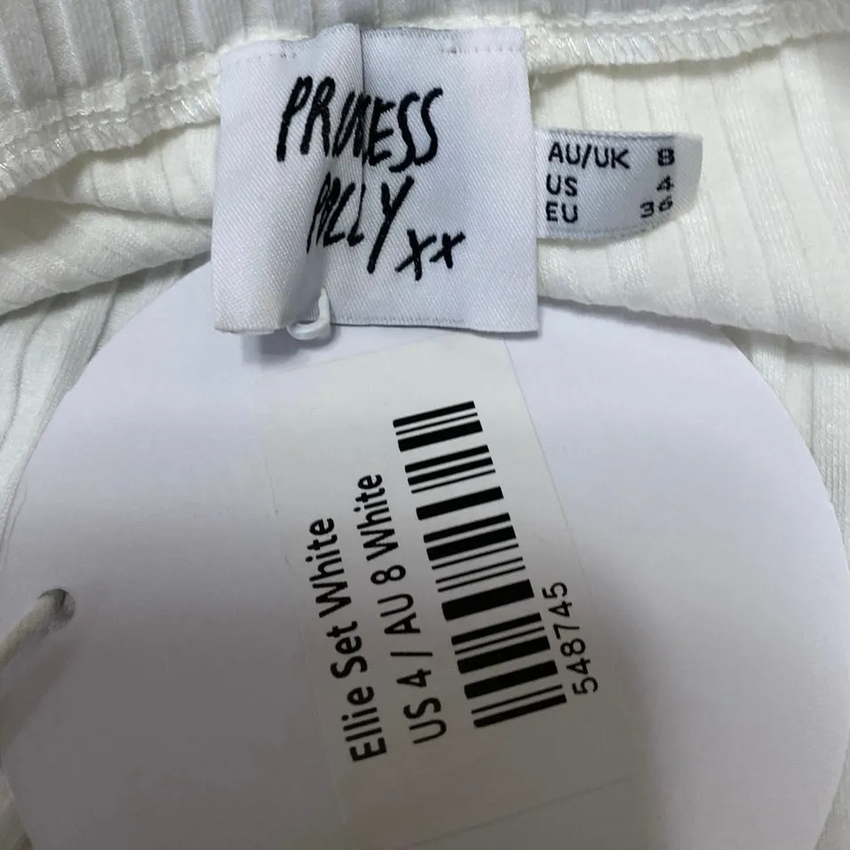 NEW Princess Polly Ellie White High Waisted Side Slit Midi Slip Skirt Size 4 - Image 4