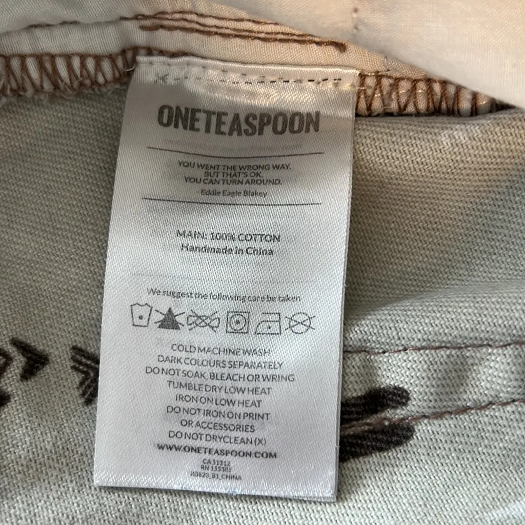 ONE TEASPOON AZTECA LEOPARD TAPERED DENIM JEANS 27 WOMENS BROWN TAN JEAN - Image 14