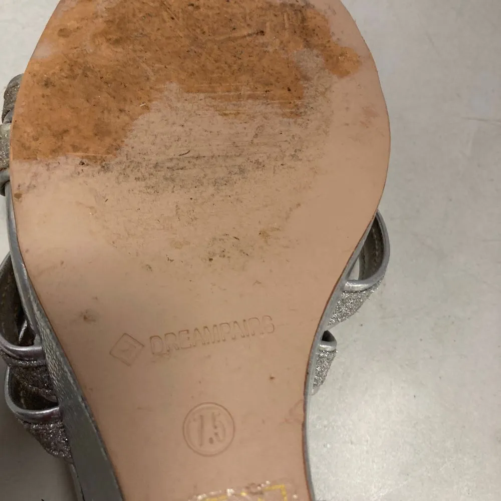 DREAM PAIRS Women’s Silver Wedge Strappy Heels Size 7.‎ - Image 5