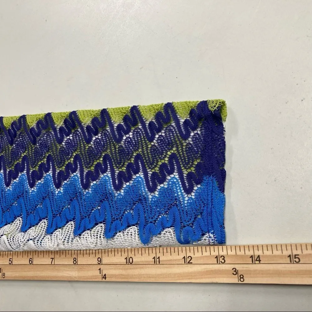 RUBY RD. Women’s Asymmetrical Shrug Cardigan Size Small Green Blue and White - Image 5