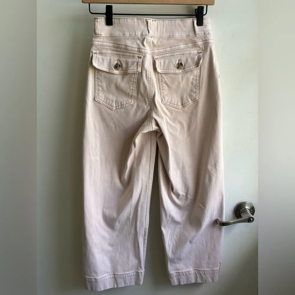 Spanx Twill Stretch Wide Leg Cropped Pants‎ small workwear layered holiday - Image 4
