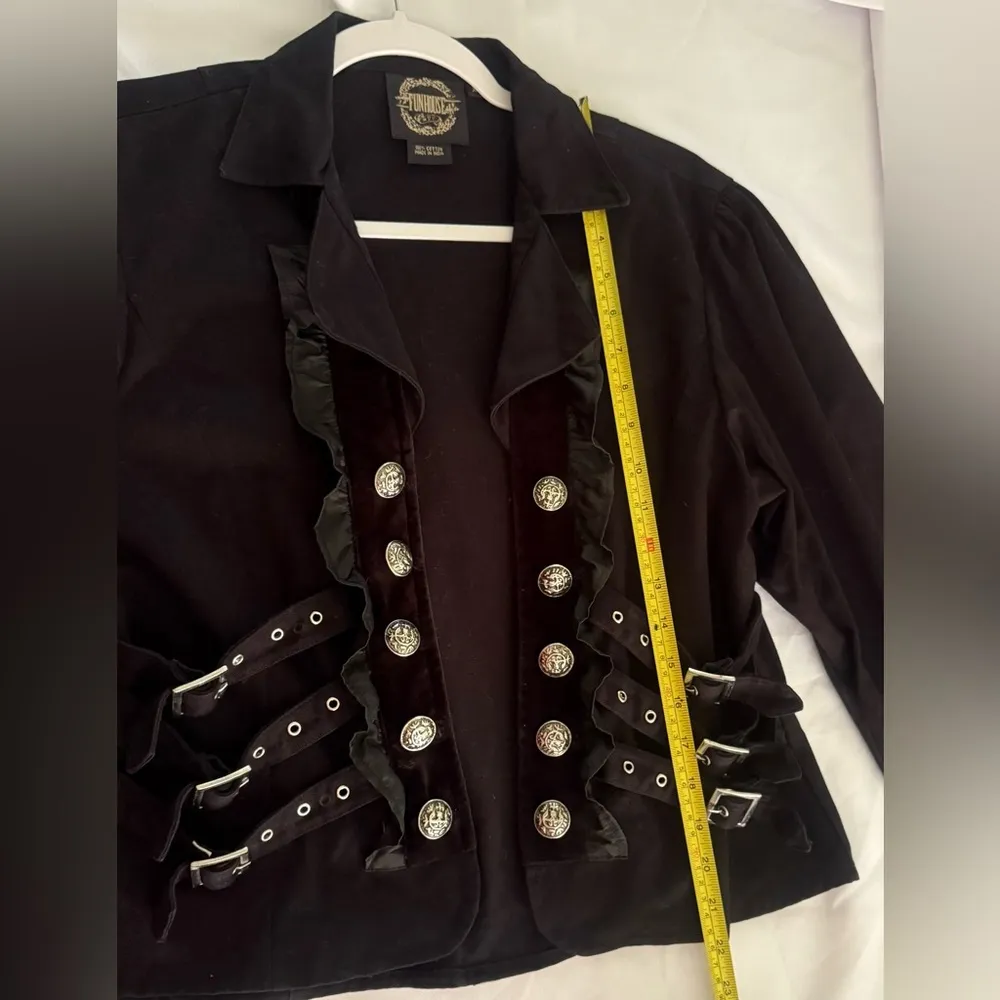 Funhouse Jacket Y2K Goth Whimsy Goth Punk Buckles Marching Band XL Black READ DE - Image 5