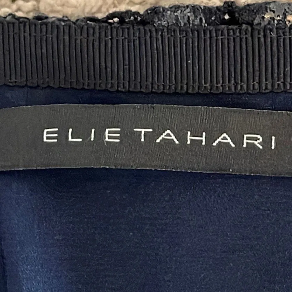 Ellie Tahari Women's Black Intricate Perforated Outer Mini Pencil‎ Skirt Size 4 - Image 7