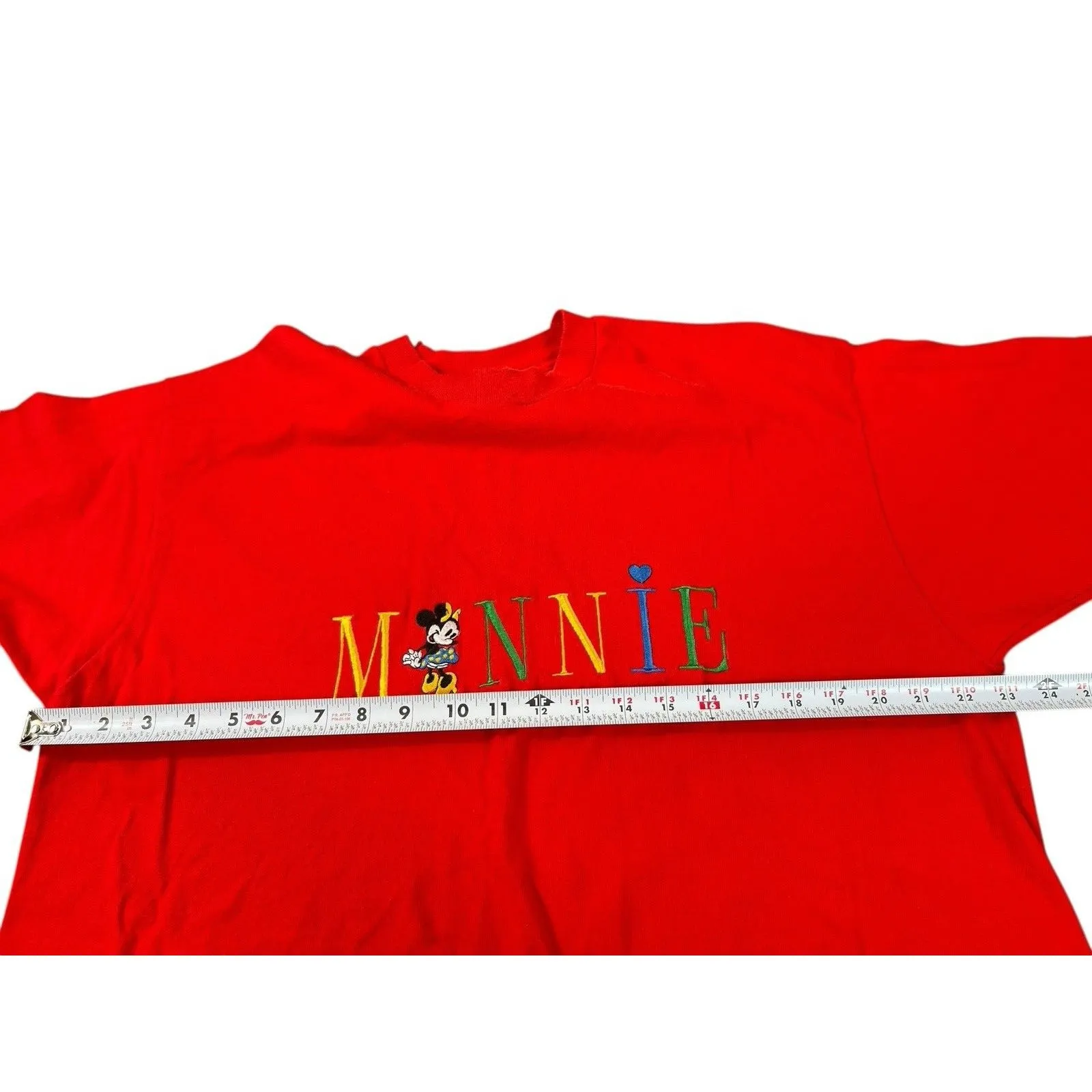VTG Mickey & Co Minnie Mouse Red T - Image 8