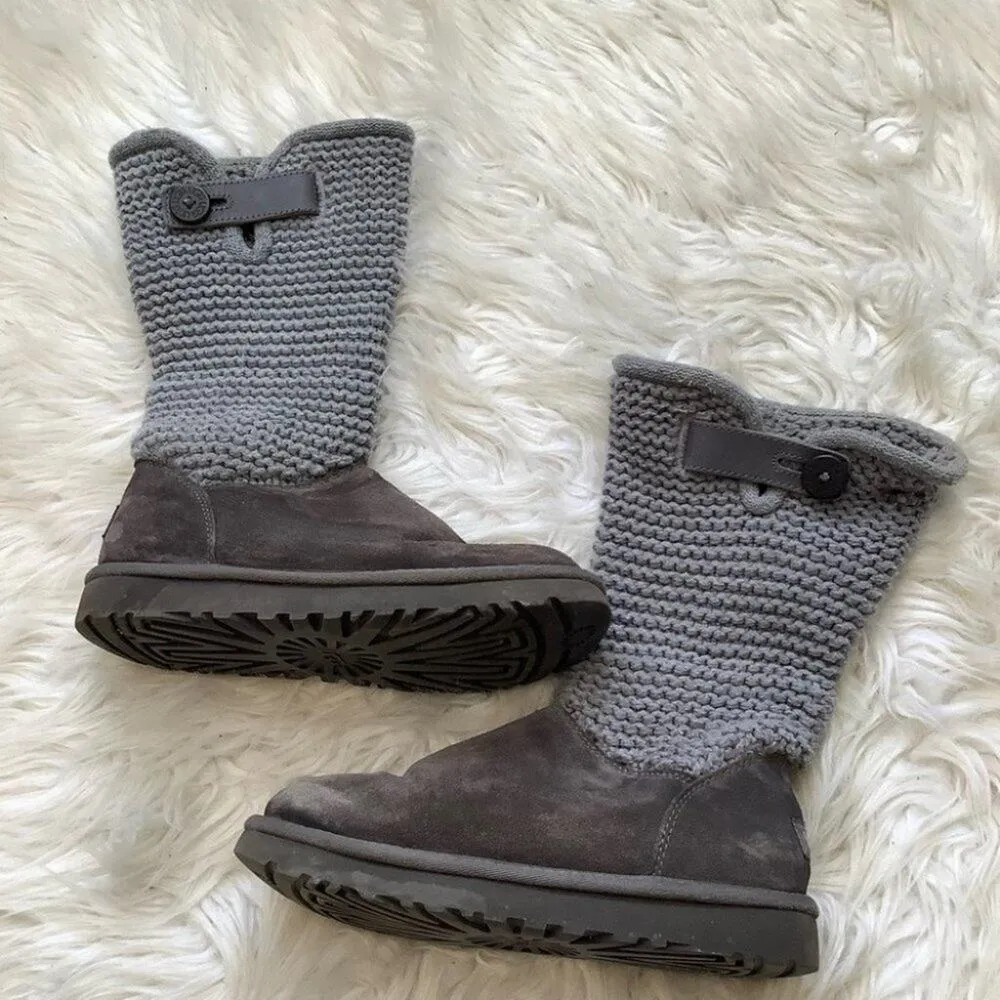 Ugg Size 6 Womens Sweater Boot Grey Gray Winter Snow Comfy Casual Trendy Round - Image 2