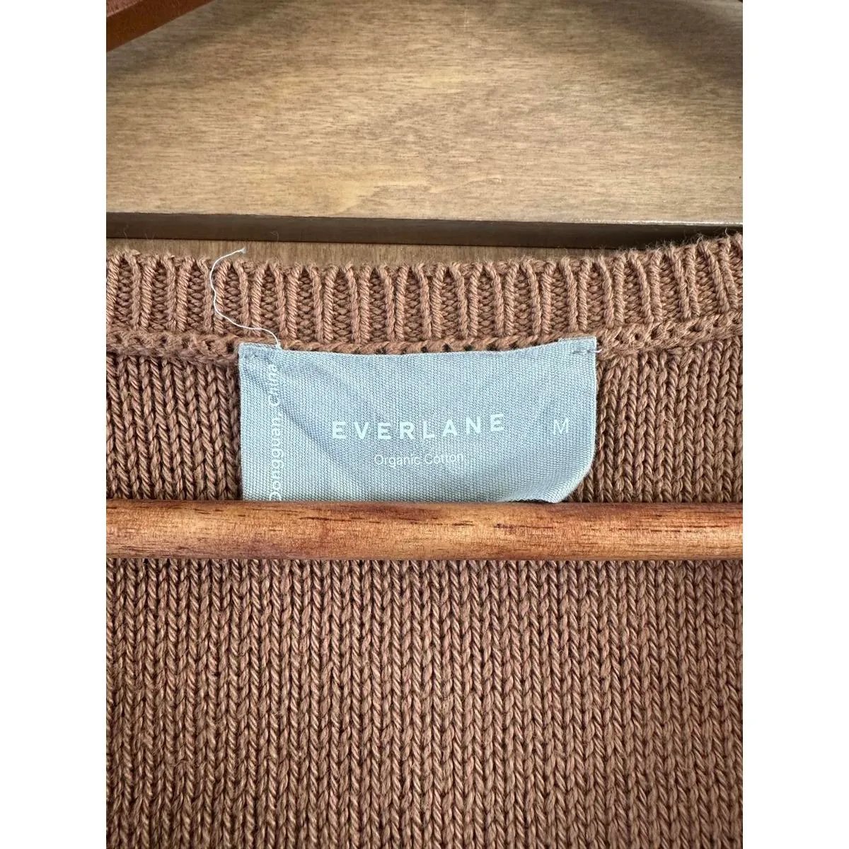 Everlane Organic Cotton Puff Sleeve Button Sweater Top in Rust Women’s sz Medium - Image 8