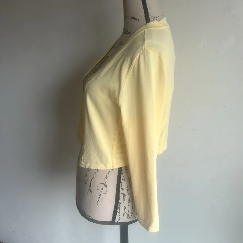 White House Black Market Ribbed Shrug Jacket Canary Yellow Size Small NWT - Image 7