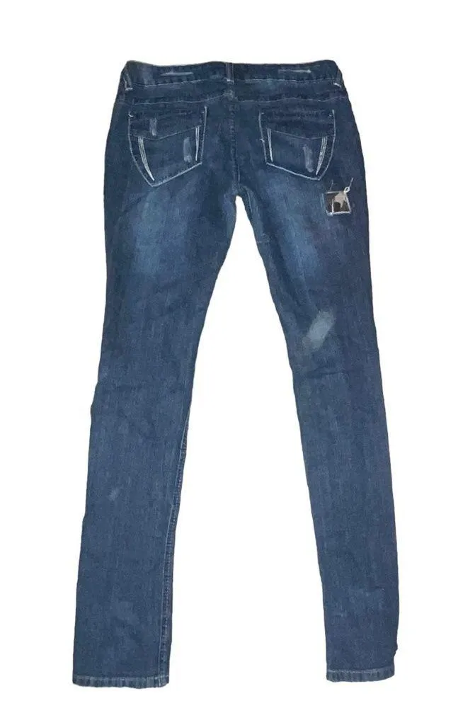 Max Rave  distressed camouflage patched jeans - Image 3