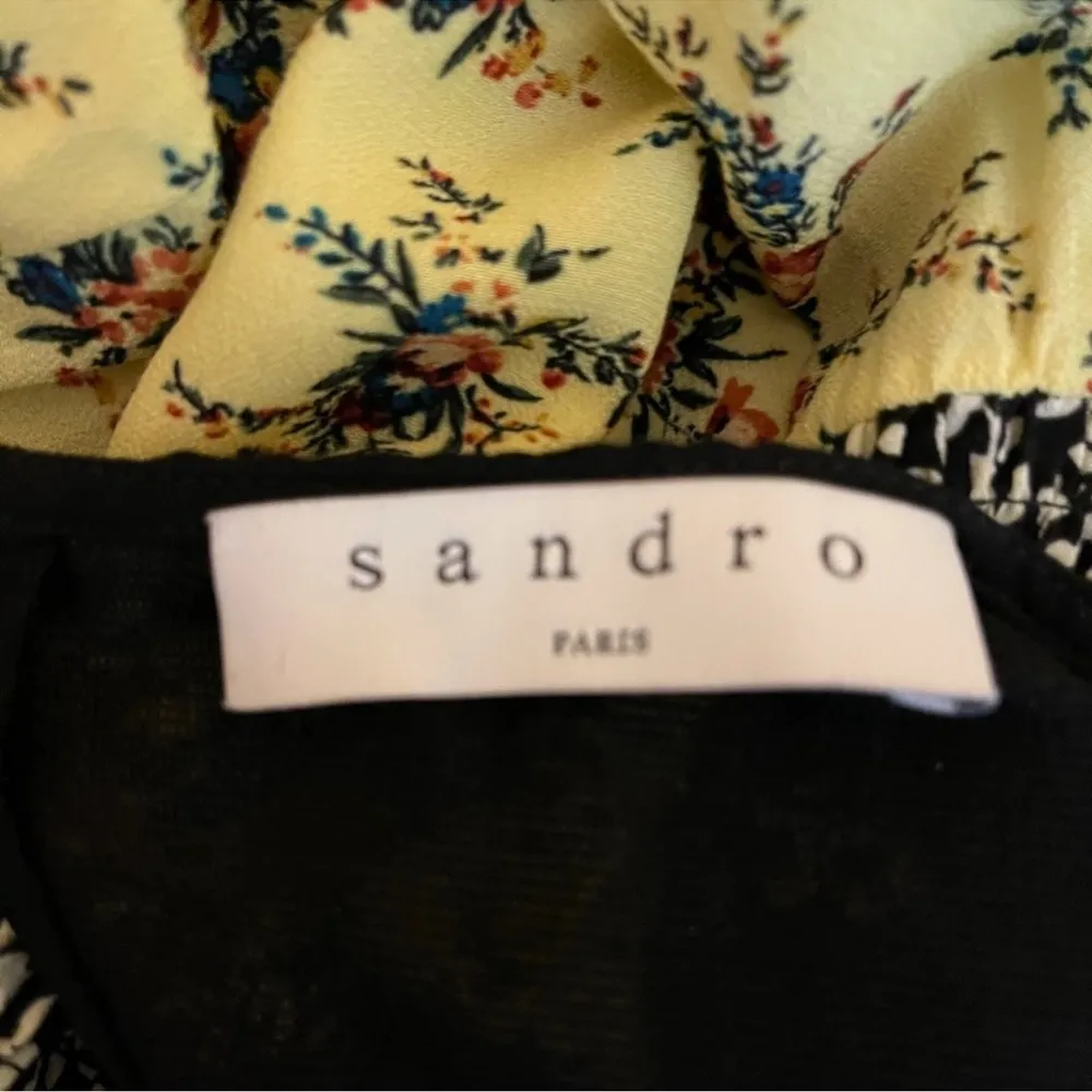 Sandro Paris Floral Print Crop Top Size Small - Image 4