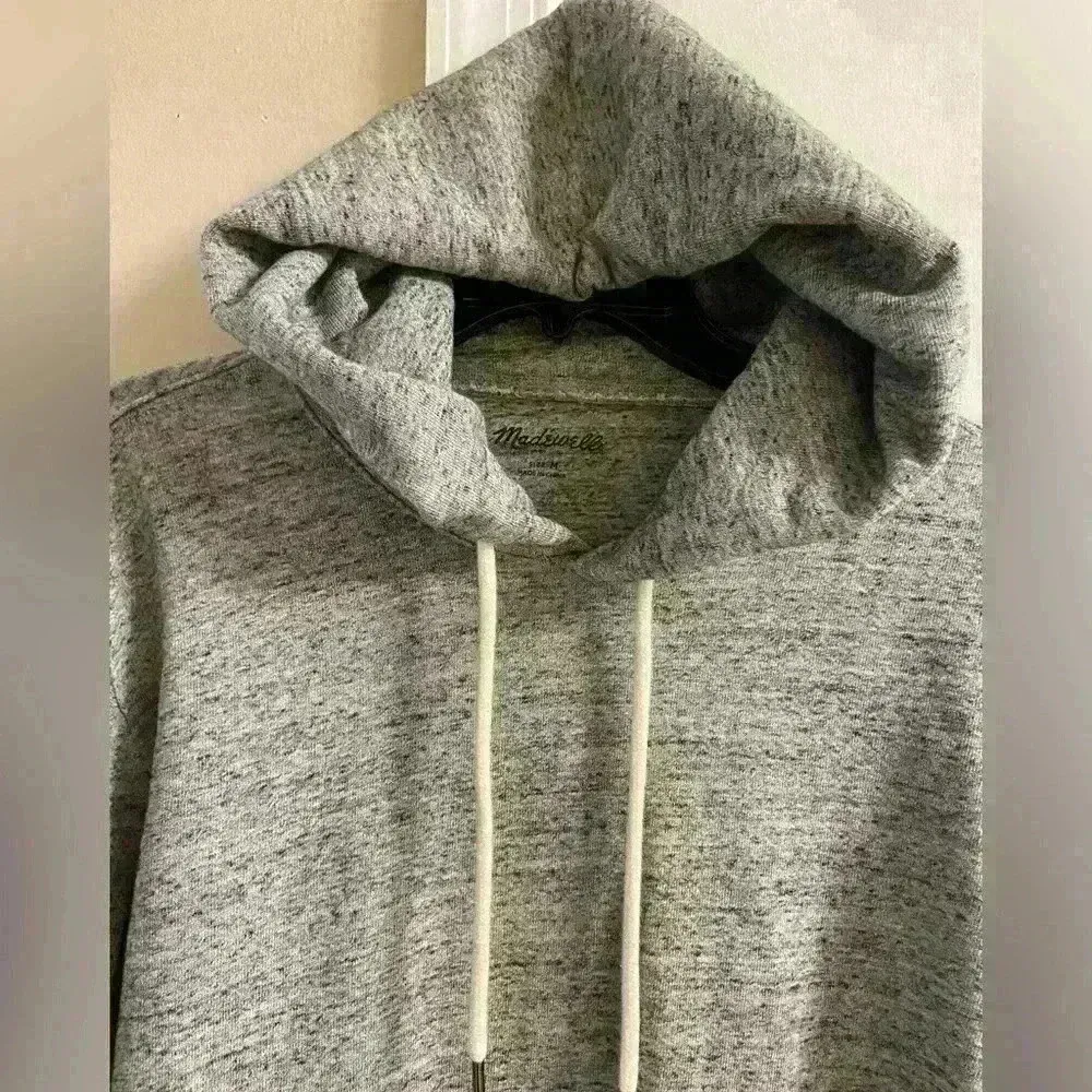 Madewell‎ sweatshirt hooded heather grey slouchy Medium - Image 3