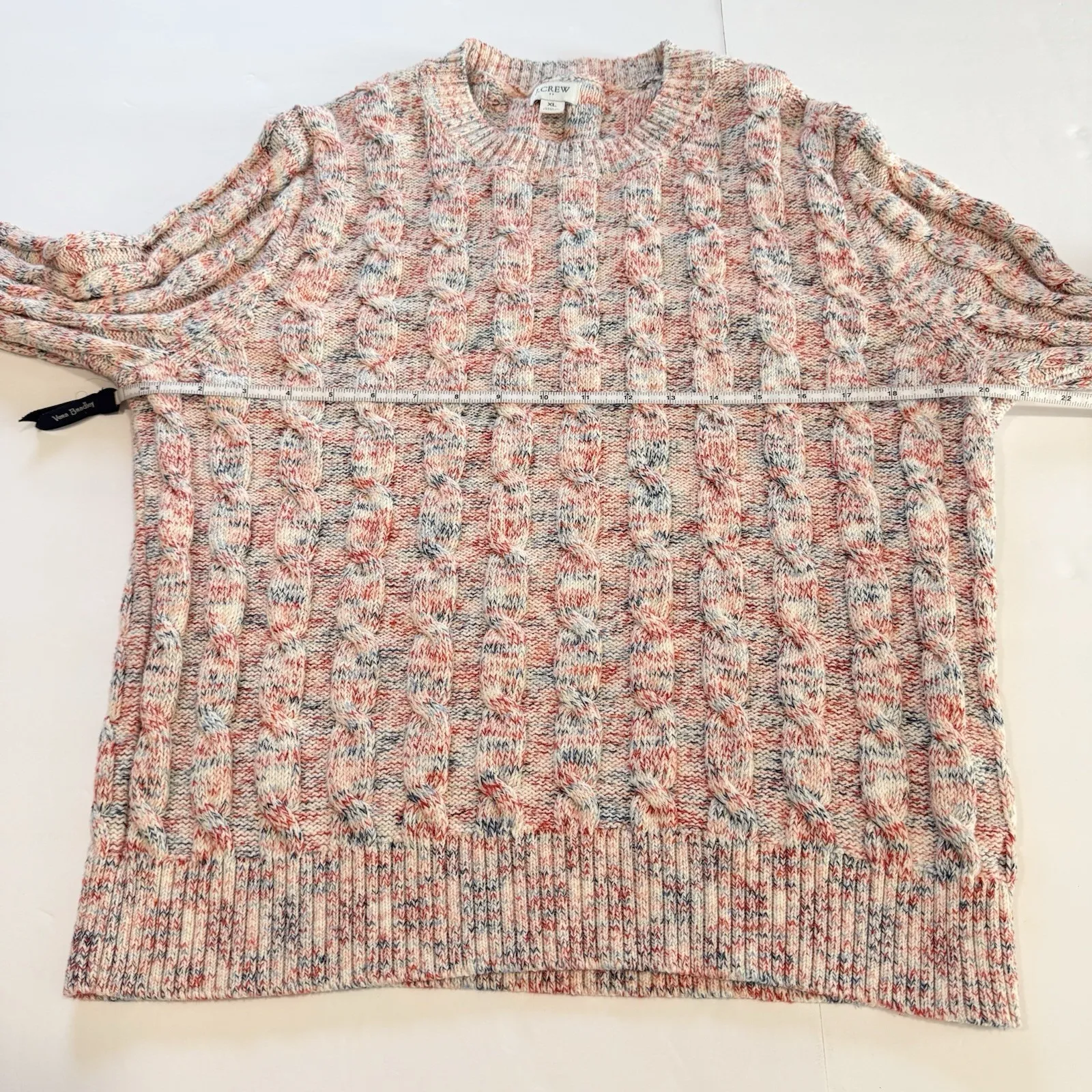 J Crew Space Dye Cable Knit Pullover Crew Neck Sweater Size‎ XL - Image 7