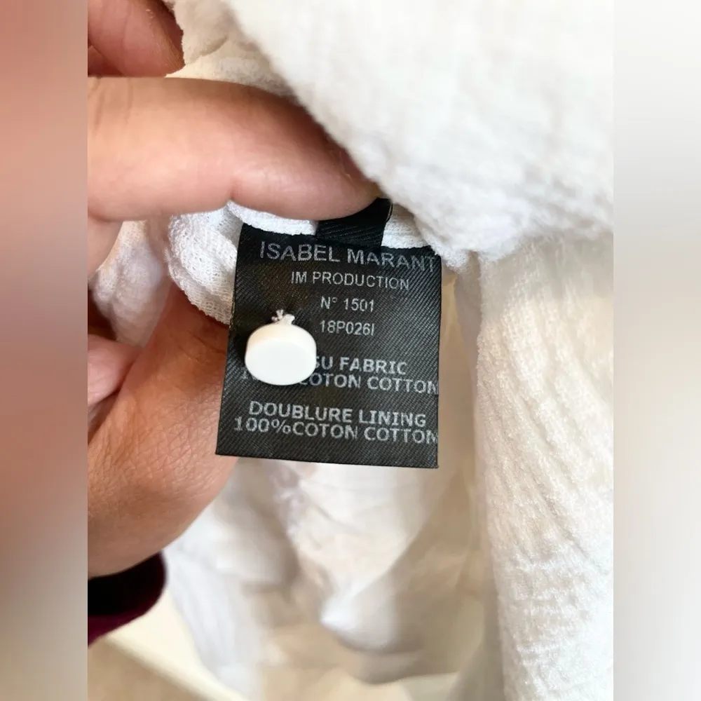 Isabel Marant White Cotton ruffle tiered long sleeve mini dress Size 42 US 10 - Image 6