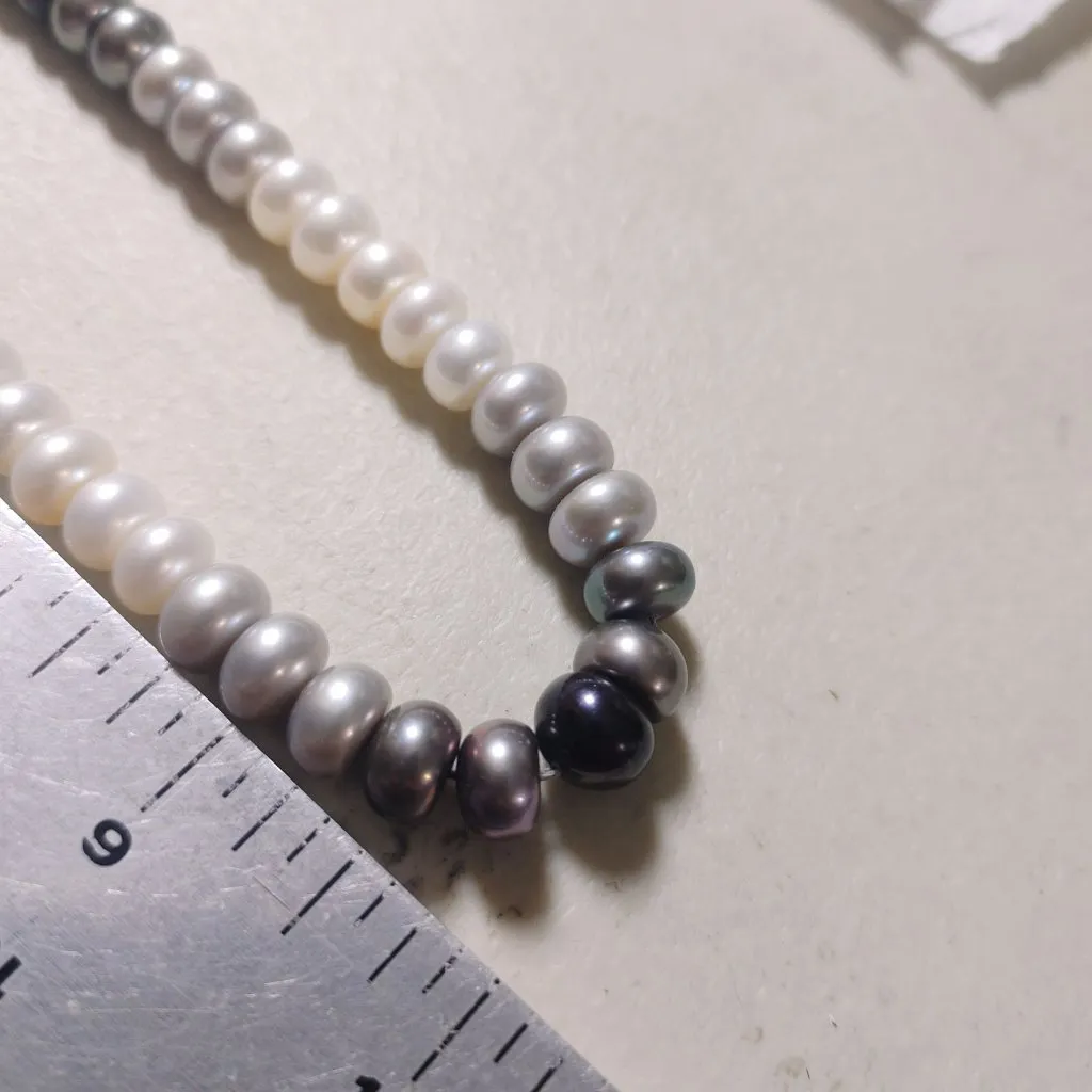 Honora 925 Sterling Silver Tuxedo Pearl Necklace Multicolor Black White Pearls Size 18 - Image 8