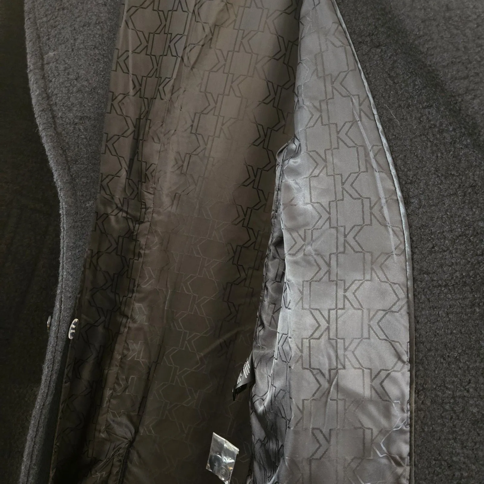 Karl Lagerfeld Paris Wool Blend Peacoat Black DoubleBreasted NWT Medium Overcoat - Image 7