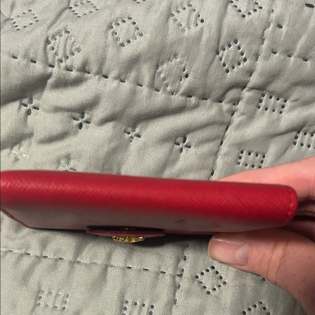 Nina Ricci Red Wallet with Gold Accent - Image 6