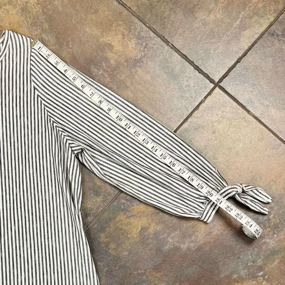 Max Studios Stripe Tie Cuff Blouse 1X - Image 7