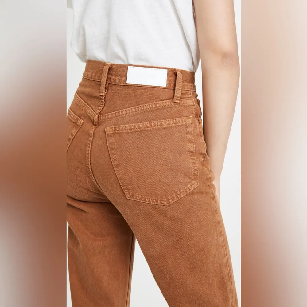 REDONE 90’s Cradigan Rust High Rise Women’s Ankle Crop Raw Hem Size 26 - Image 3