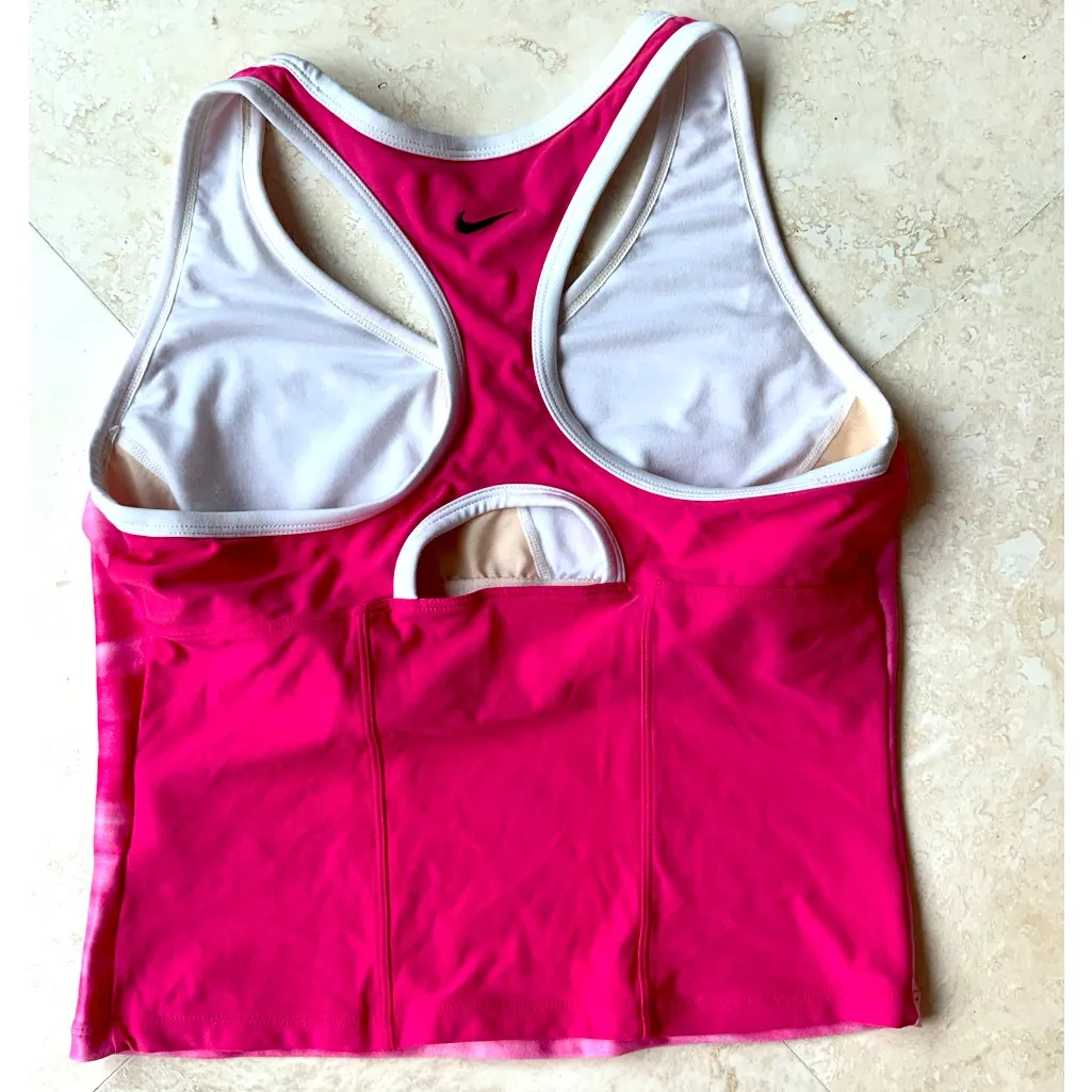 Nike racer back pink ladies top Med - Image 4